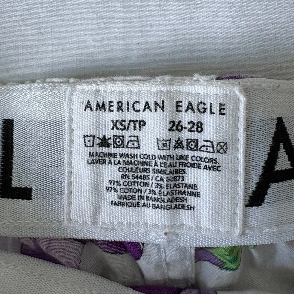 American Eagle Mens White‎ Eggplant Elastic Waist Stretch Boxer Shorts Size XS